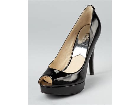 michael kors zip black heel pump open toe|Michael kors black pumps + FREE SHIPPING .